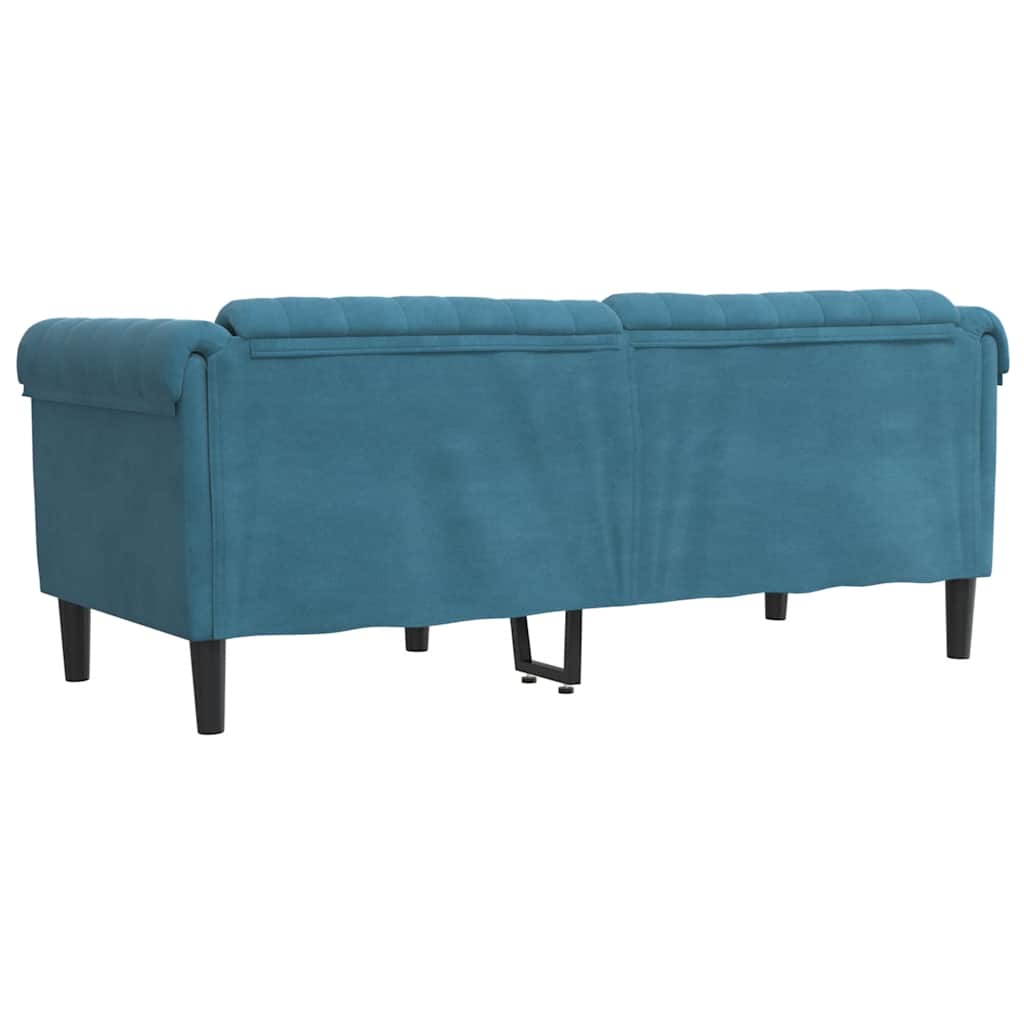Sofa 2-Sitzer Blau Samt
