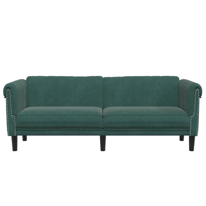 Sofa 3-personers mørkegrøn fløjl