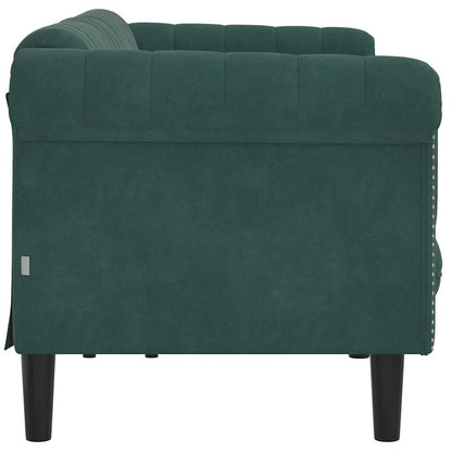 Sofa 3-personers mørkegrøn fløjl