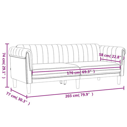 Sofa 3-Sitzer Rosa Samt
