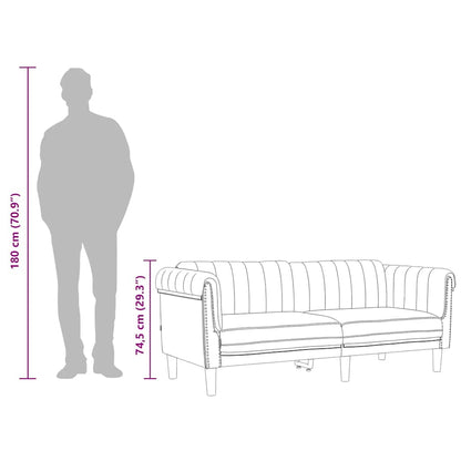 Sofa 3-Sitzer Weinrot Samt