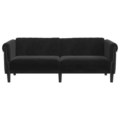 Sofa 3-personers sort fløjl