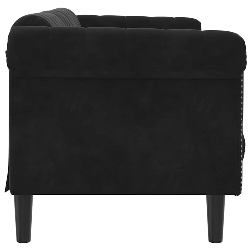 Sofa 3-personers sort fløjl