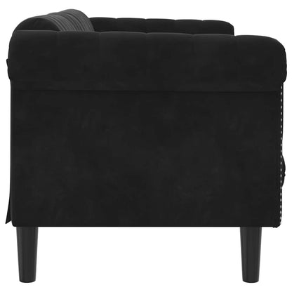Sofa 3-personers sort fløjl