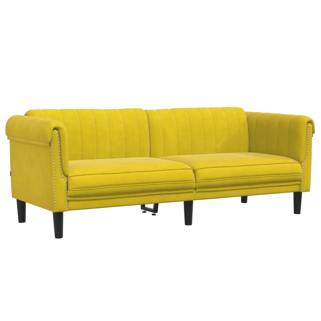 Sofa 3-Sitzer Gelb Samt