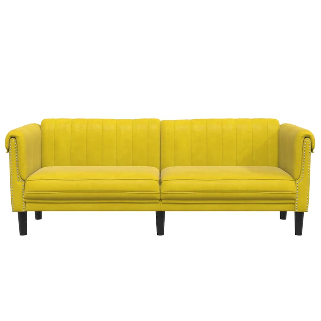 Sofa 3-Sitzer Gelb Samt