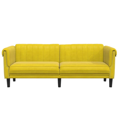 Sofa 3-Sitzer Gelb Samt