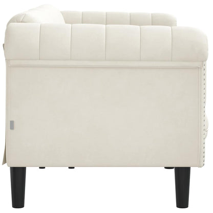 Sofa 3-Sitzer Creme Samt
