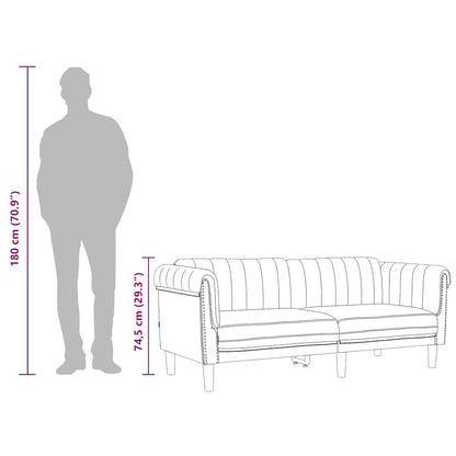 3-Sitzer Sofa Braun Kunstleder Wildleder-Optik