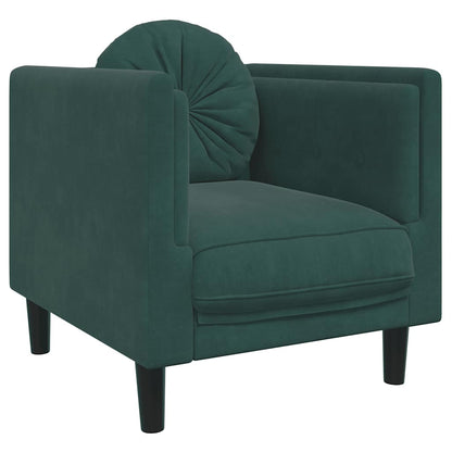 Lænestol med Cushion Dark Green Velvet