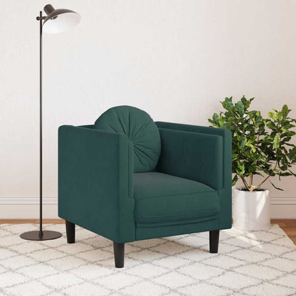 Lænestol med Cushion Dark Green Velvet