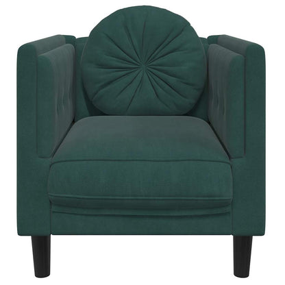 Lænestol med Cushion Dark Green Velvet