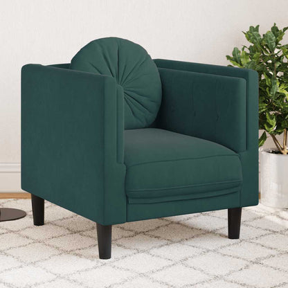 Lænestol med Cushion Dark Green Velvet