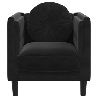 Sessel mit Kissen Schwarz Samt