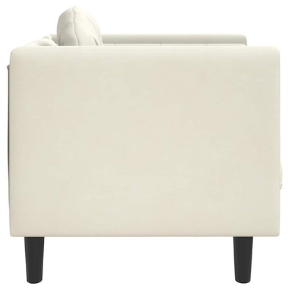 Sessel mit Kissen Creme Samt