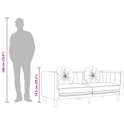 Sofa mit Kissen 2-Sitzer Gelb Samt