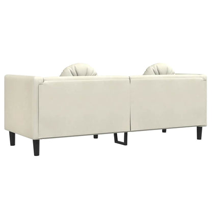 Sofa mit Kissen 3-Sitzer Creme Samt