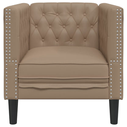 Chesterfield-Sessel Cappuccino Kunstleder