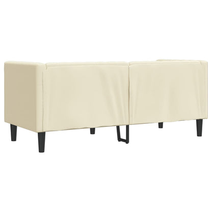 Chesterfield sofa 2-personers creme imiteret læder