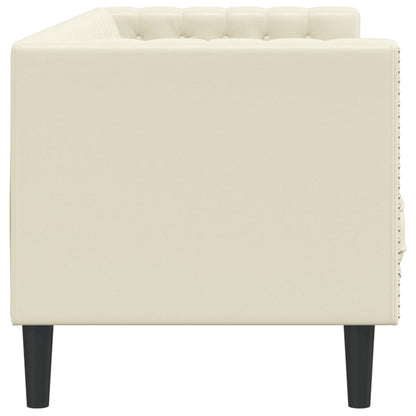 Chesterfield sofa 3-personers creme imiteret læder