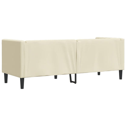 Chesterfield sofa 3-personers creme imiteret læder