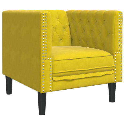 Chesterfield-Sessel Gelb Samt