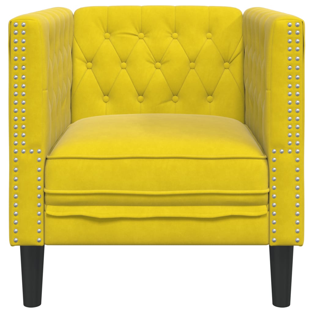 Chesterfield-Sessel Gelb Samt