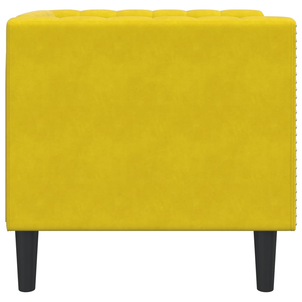 Chesterfield-Sessel Gelb Samt