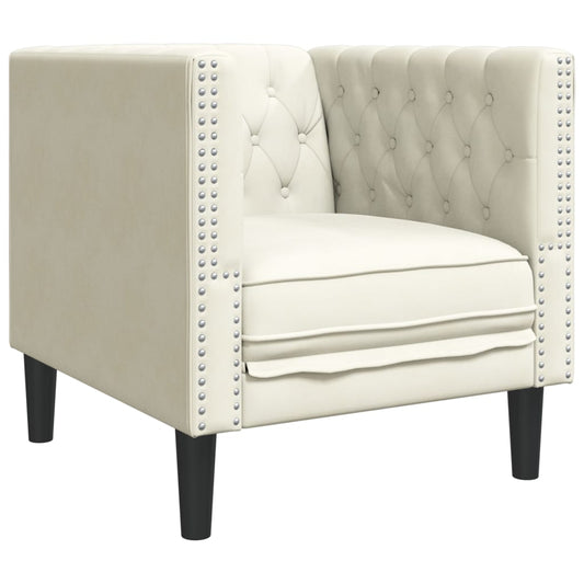 Chesterfield-Sessel Creme Samt