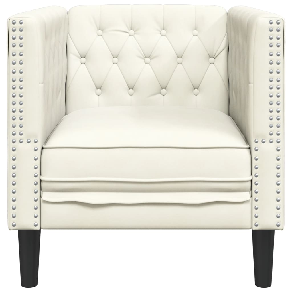 Chesterfield-Sessel Creme Samt