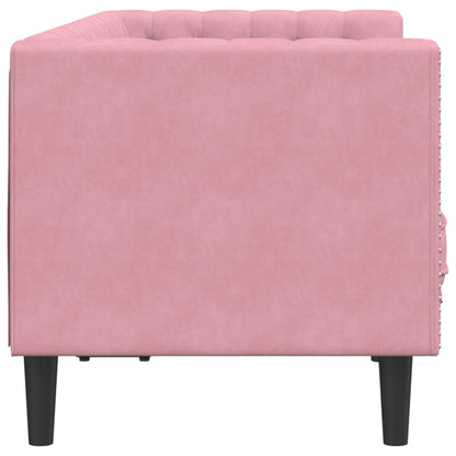 Chesterfield Sofa med Bolsters 2-personers Pink Velvet