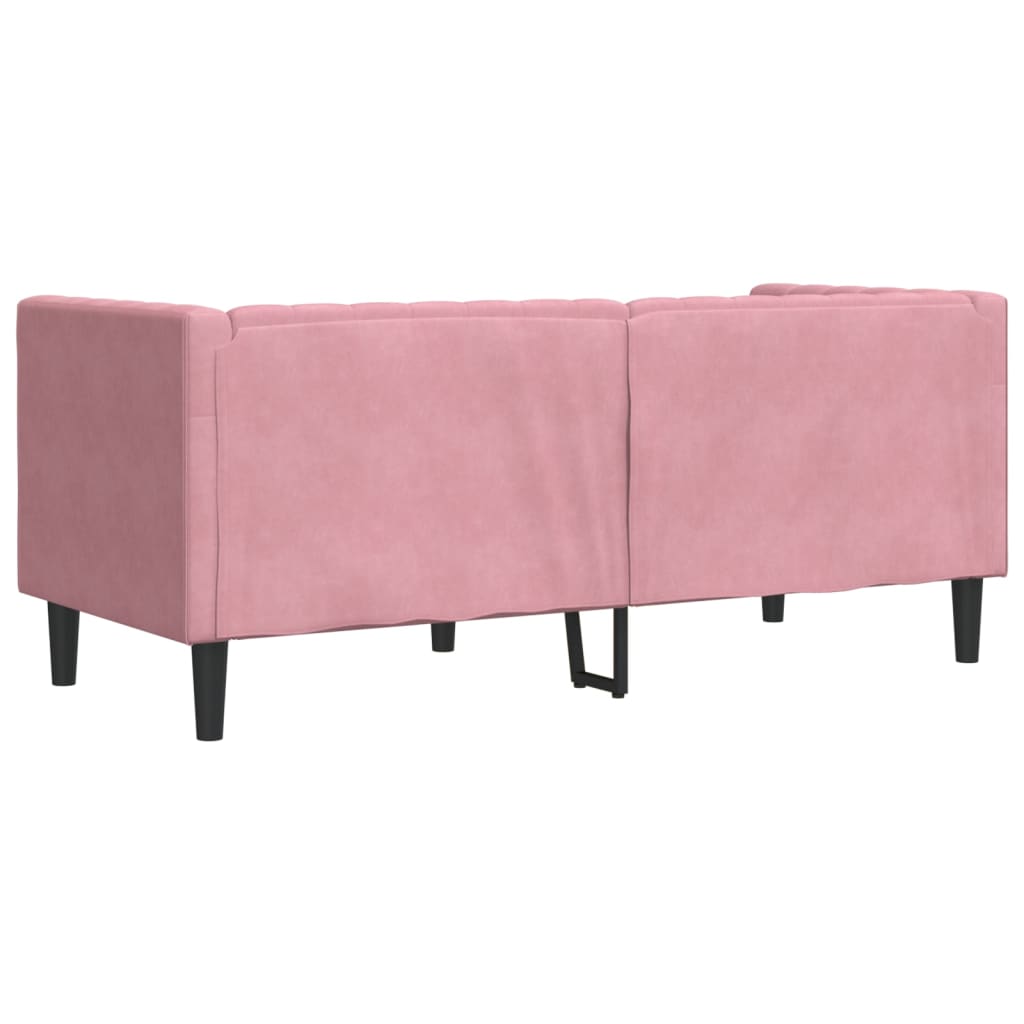 Chesterfield Sofa med Bolsters 2-personers Pink Velvet