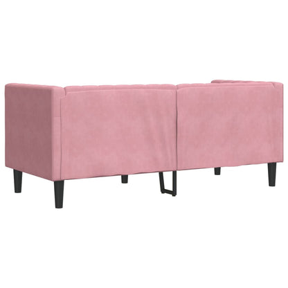 Chesterfield Sofa med Bolsters 2-personers Pink Velvet