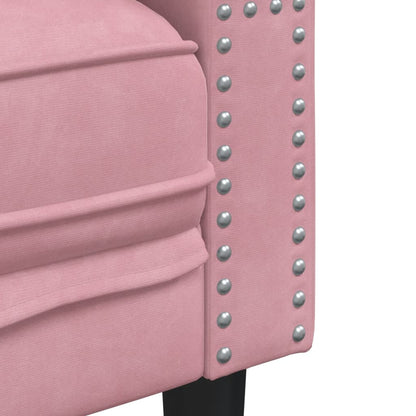 Chesterfield Sofa med Bolsters 2-personers Pink Velvet