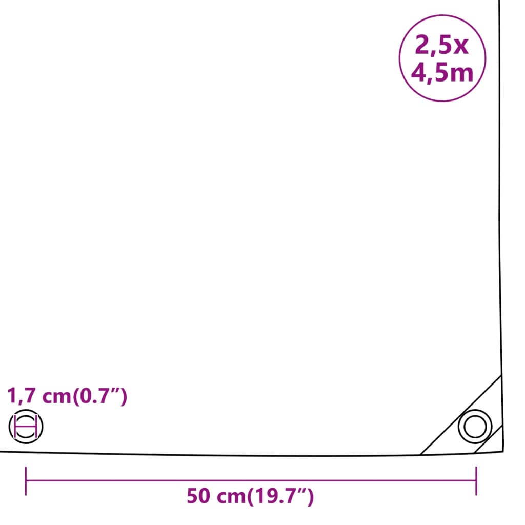 Abdeckplane Schwarz 2,5x4,5 m 650 g/m²