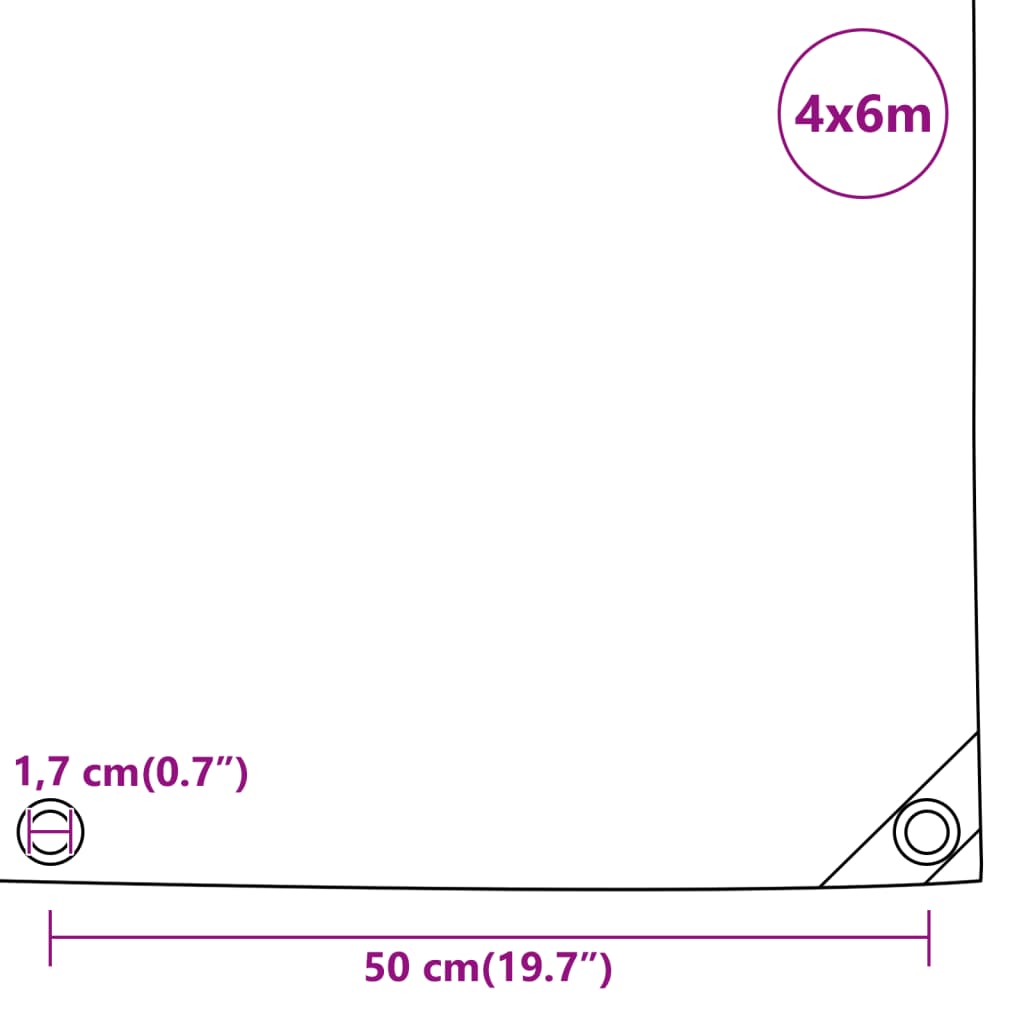 Abdeckplane Anthrazit 4x6 m 650 g/m²