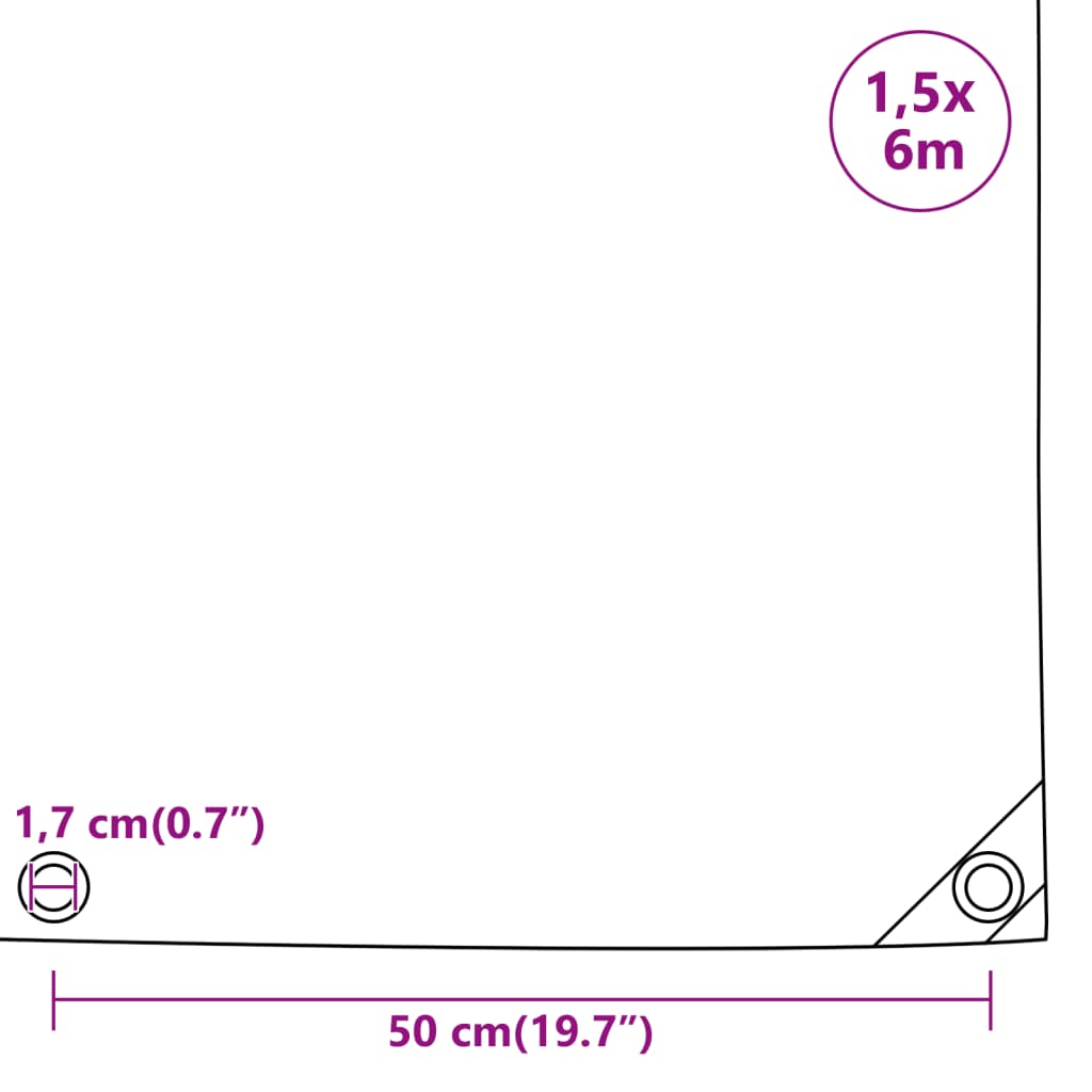 Abdeckplane Anthrazit 1,5x6 m 650 g/m²