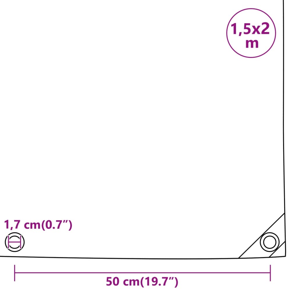 Abdeckplane Anthrazit 1,5x2 m 650 g/m²
