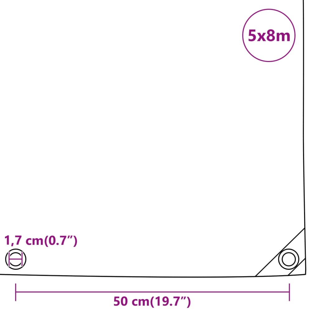 Abdeckplane Anthrazit 5x8 m 650 g/m²