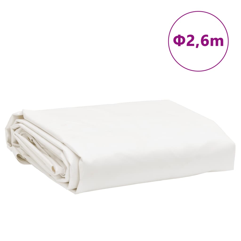 Presenning Hvid Ø 2,6 m 600 /m²