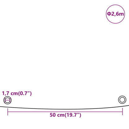 Presenning Hvid Ø 2,6 m 600 /m²