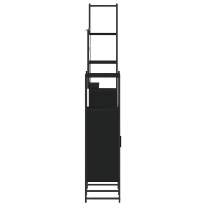 4-tlg. Badmöbel-Set Schwarz Holzwerkstoff