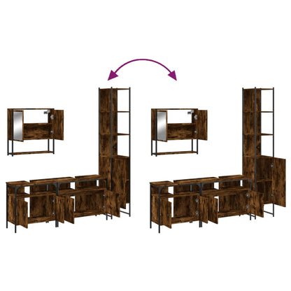4-tlg. Badmöbel-Set Räuchereiche Holzwerkstoff