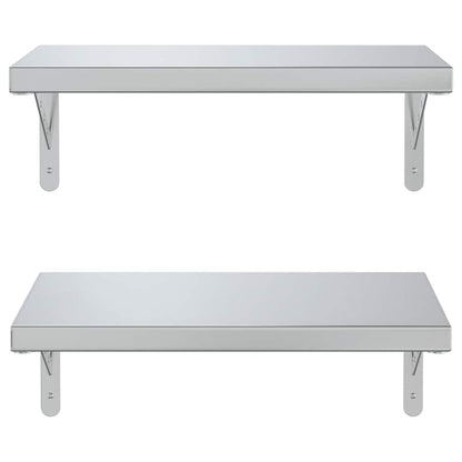 Wandregale 2 Stk. 50x30 cm Silbern Edelstahl