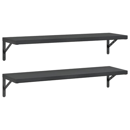 Wandregale 2 Stk. 100x30 cm Schwarz Edelstahl