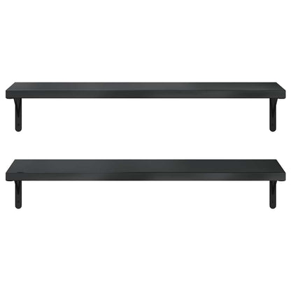 Wandregale 2 Stk. 100x30 cm Schwarz Edelstahl