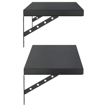 Wandregale 2 Stk. 100x30 cm Schwarz Edelstahl