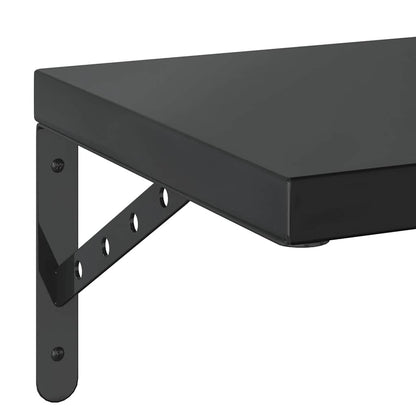 Wandregale 2 Stk. 75x30 cm Schwarz Edelstahl