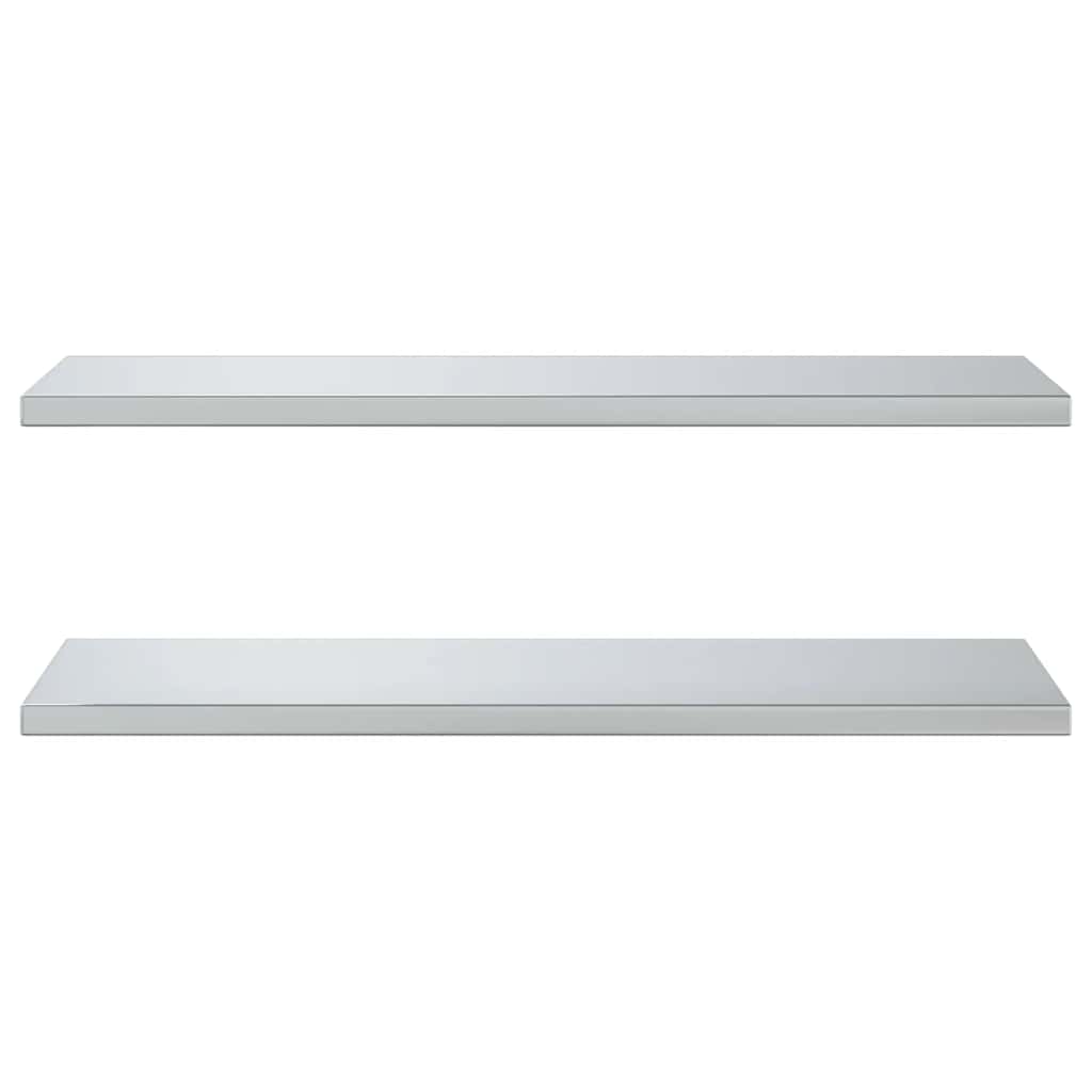 Wandregale 2 Stk. 100x40x3 cm Silbern Edelstahl