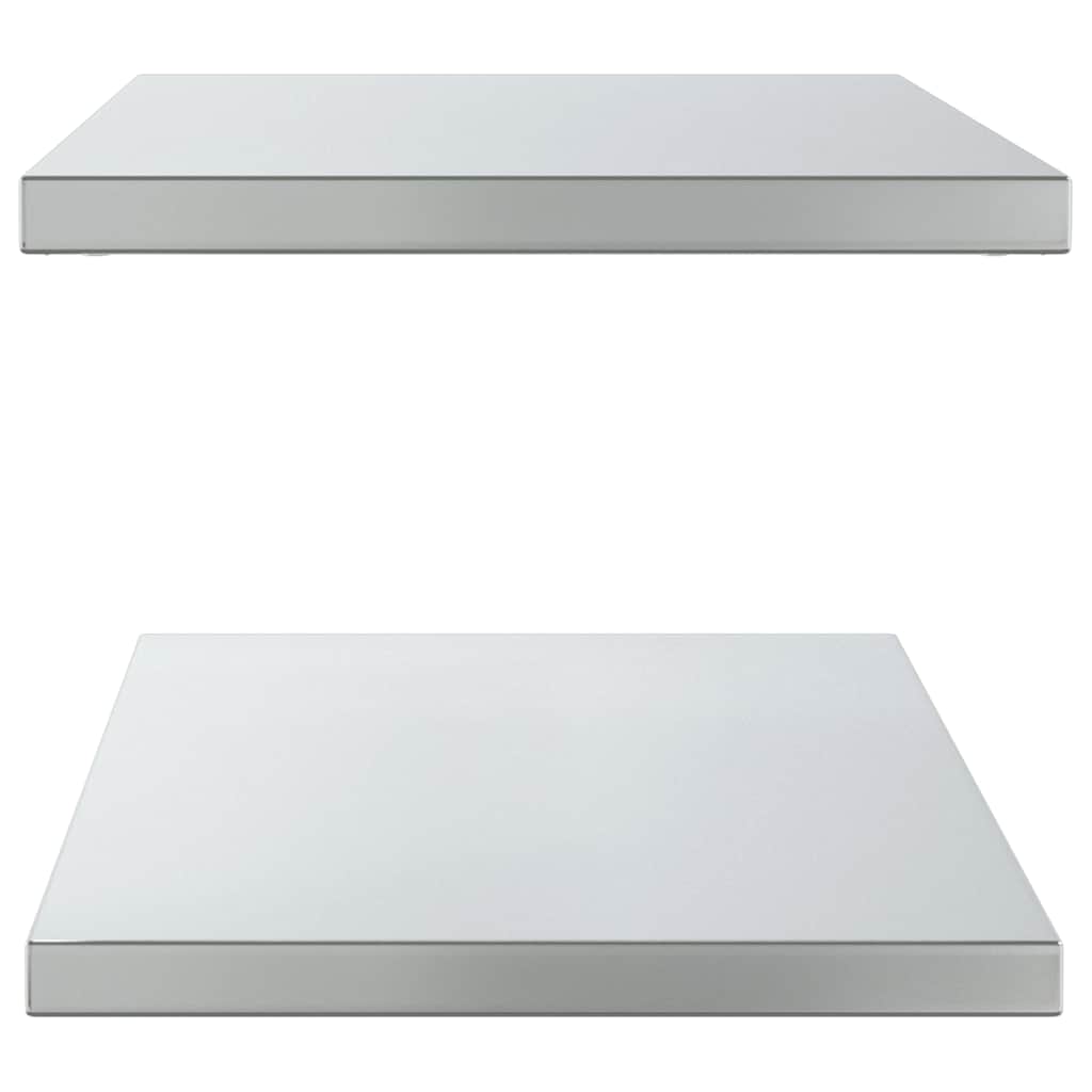 Wandregale 2 Stk. 100x40x3 cm Silbern Edelstahl